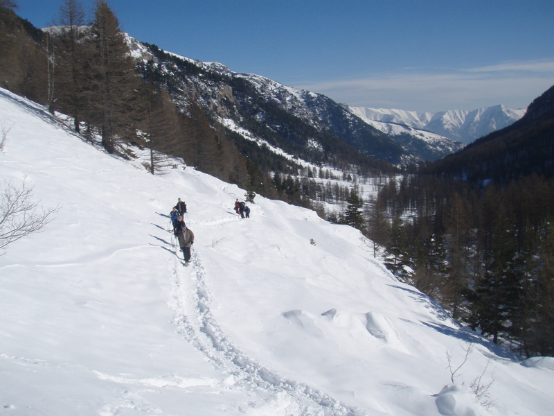 Randonnée en raquettes dans le vallon de la minière